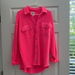 Aerie Pink Oversized Lumberjane Shirt